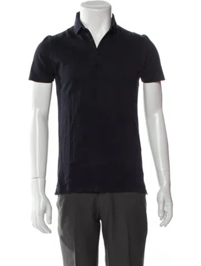 Pre-owned Lanvin Collar Short Sleeve Polo Shirt In Blue