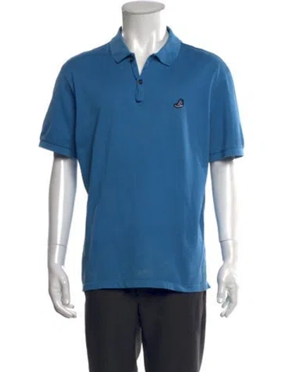 Pre-owned Lanvin Collar Short Sleeve Polo Shirt In Blue