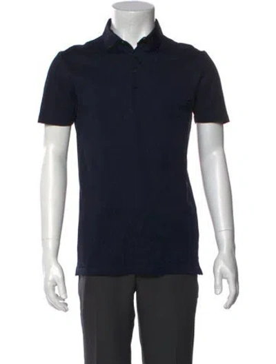 Pre-owned Lanvin Collar Short Sleeve Polo Shirt In Blue