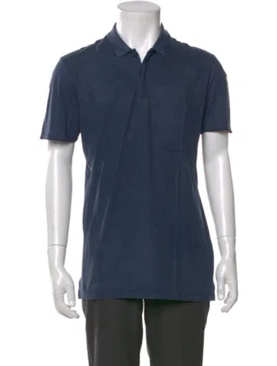 Pre-owned Lanvin Collar Short Sleeve Polo Shirt In Blue