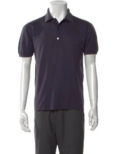 Pre-owned Lanvin Collar Short Sleeve Polo Shirt In Blue