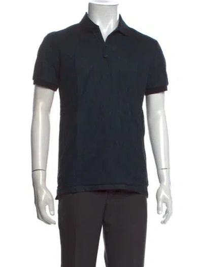 Pre-owned Lanvin Collar Short Sleeve Polo Shirt In Blue
