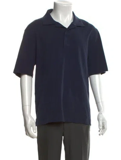 Pre-owned Lanvin Collar Short Sleeve Polo Shirt In Blue