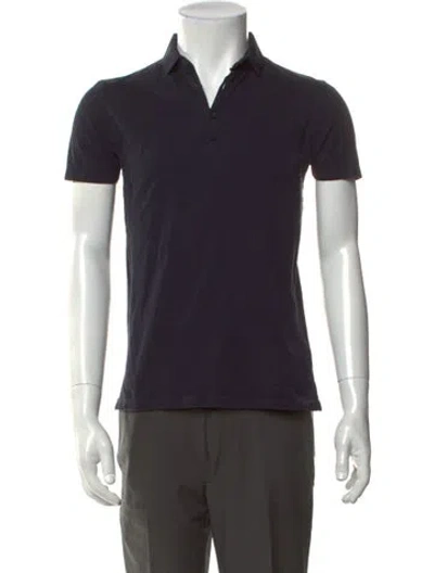 Pre-owned Lanvin Collar Short Sleeve Polo Shirt In Blue