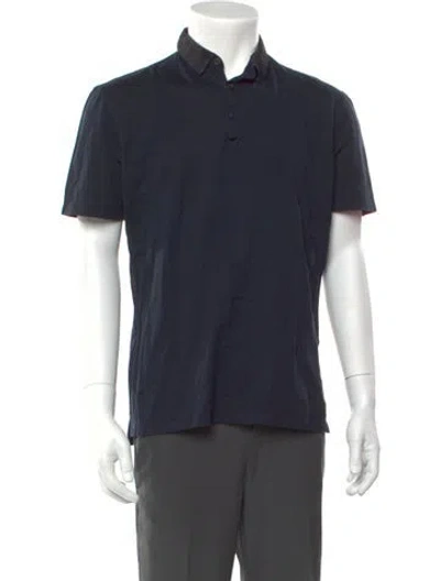 Pre-owned Lanvin Collar Short Sleeve Polo Shirt In Blue