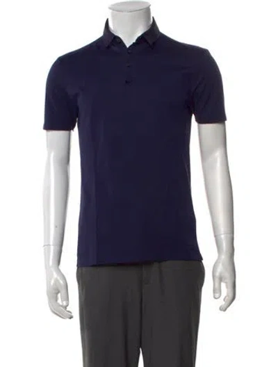 Pre-owned Lanvin Collar Short Sleeve Polo Shirt In Blue