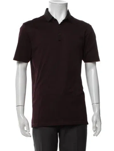 Pre-owned Lanvin Collar Short Sleeve Polo Shirt In Burgundy