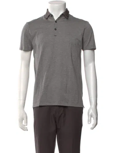 Pre-owned Lanvin Collar Short Sleeve Polo Shirt In Grey