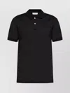 Lanvin Collared Shirt With Ribbed Cuffs And Short Sleeves In Black