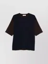 Lanvin Color-block Crew Neck Short Sleeve Top In Black