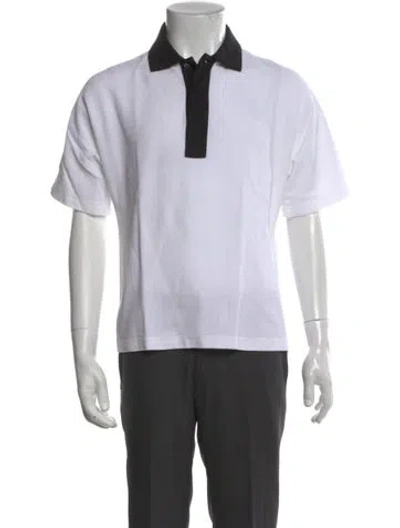 Pre-owned Lanvin Colorblock Pattern Crew Neck Polo Shirt In Gray