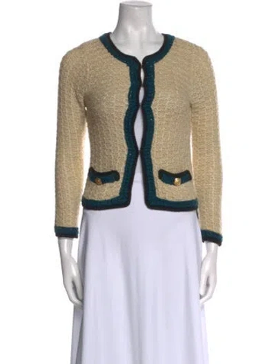 Pre-owned Lanvin Colorblock Pattern Scoop Neck Sweater In Neutral