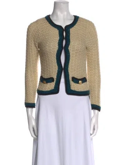 Pre-owned Lanvin Colorblock Pattern Scoop Neck Sweater In Neutrals
