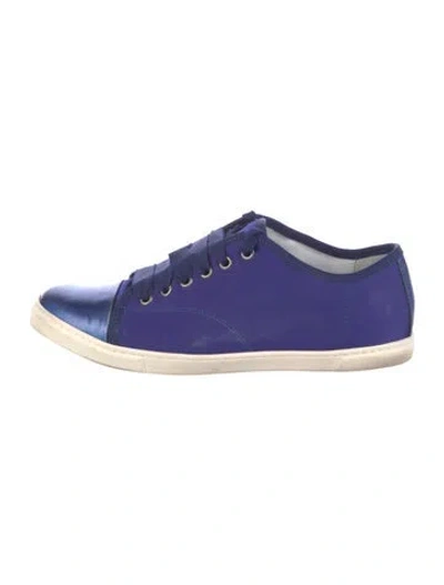 Pre-owned Lanvin Colorblock Pattern Sneakers In Blue
