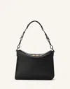 Lanvin Compagnon Small Asymmetrical Bag With A Python Finish In Black