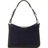 Lanvin Compagnon Asymmetrical Bag In Suede In Blue