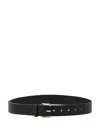 Lanvin Compagnon Leather Belt In Black