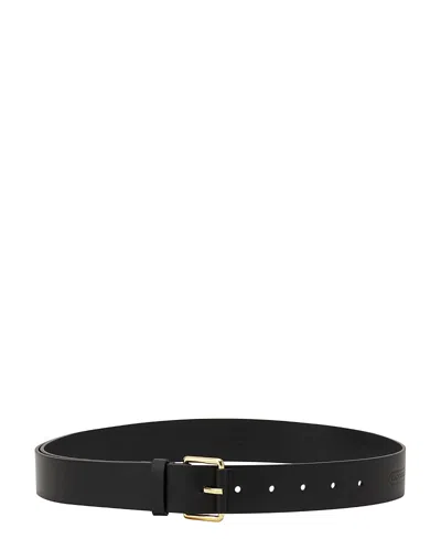 Lanvin Compagnon Leather Belt In Black