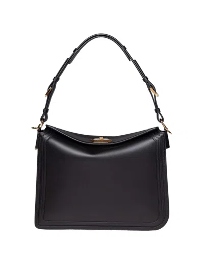 Lanvin Compagnon Shoulder Bag In Black Leather