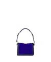 Lanvin Compagnon Small Asymmetrical Bag With A Python Finish In Blue