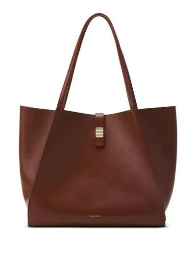 Lanvin Concerto Arpège Leather Tote In Brown