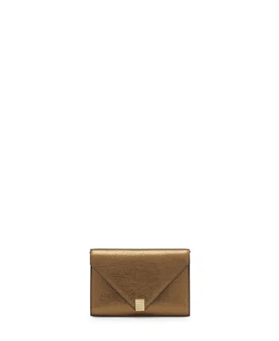 Lanvin Concerto Arpege Wallet Bag In Metallic Grained Leather In Gold