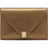 Lanvin Concerto Arpège Wallet Bag In Metallic Grained Leather In Bronze
