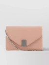 LANVIN CONCERTO FOLDOVER LEATHER CLUTCH WITH METAL DETAIL