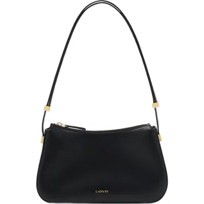 Lanvin Letter Detail Shoulder Bag In Black