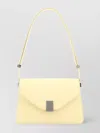 Lanvin Pastel Yellow Leather Concerto Shoulder Bag In Cream