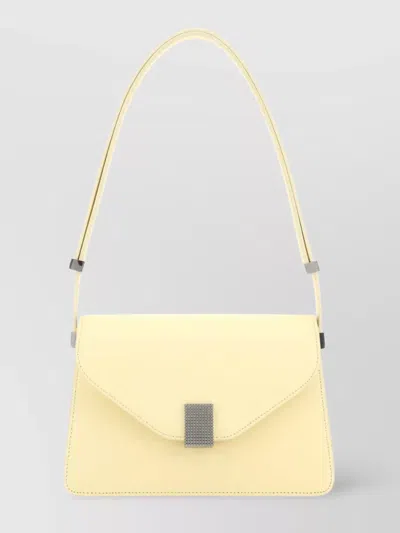 Lanvin Pastel Yellow Leather Concerto Shoulder Bag In White