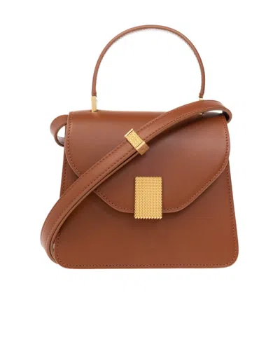 Lanvin Concerto Leather Top-handle Bag In Brown