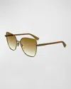 Lanvin Concerto Metal Butterfly Sunglasses In Brown