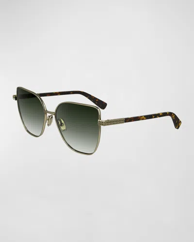Lanvin Concerto Metal Butterfly Sunglasses In Green