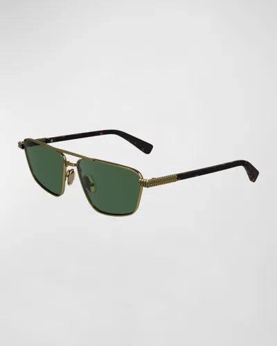 Lanvin Concerto Navigator Metal Aviator Sunglasses In Green