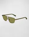 Lanvin Concerto Navigator Metal Aviator Sunglasses In Gold/olive