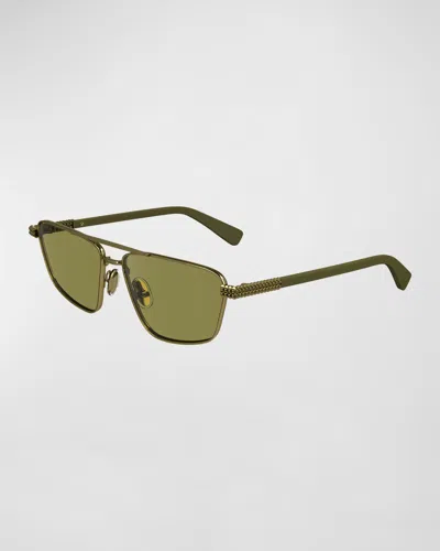 Lanvin Concerto Navigator Metal Aviator Sunglasses In Green