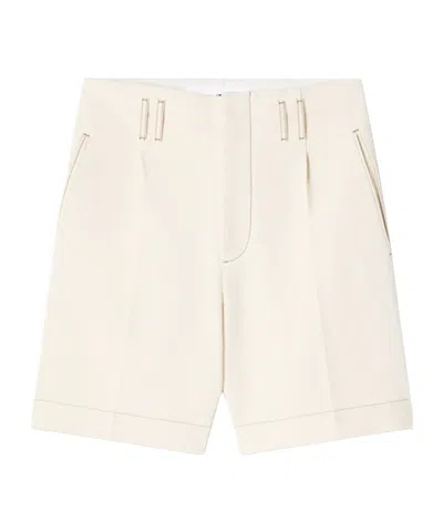 Lanvin Contrast Stitch Bermuda Shorts In White