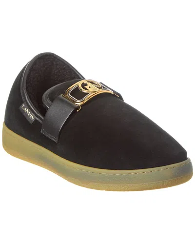 Lanvin Cosy Suede Slipper In Black