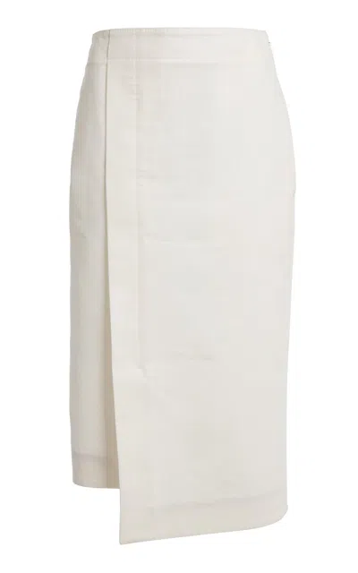 Lanvin Cotton Belted Portfolio Skirt In White