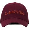 Lanvin Loog-embroidered Cap In Burgundy
