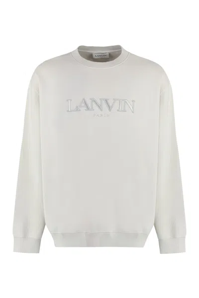 Lanvin Cotton Crew-neck Sweatshirt With Logo In Grey