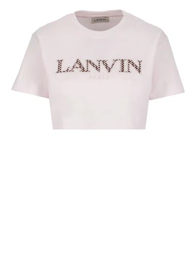Lanvin Cotton Cropped T-shirt In Purple