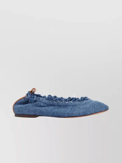 Lanvin Women's The Ballerina Flat In Denim In Blue