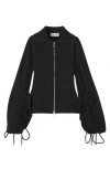 Lanvin Tailored Zip Jacket With High Collar And Pockets In Black