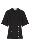 Lanvin Cotton Fleece And Cashmere T-shirt In Black