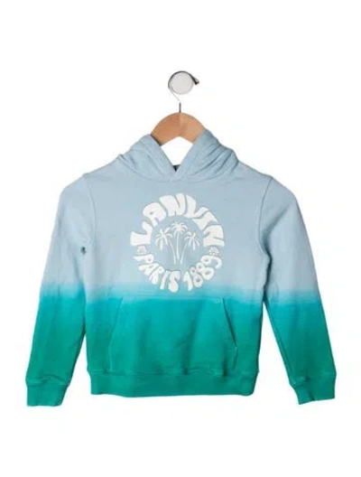 Pre-owned Lanvin Kids' Cotton Hooded Sweatshirt In Blue