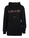 Lanvin Oversized Embroidered Curb Hoodie In Black