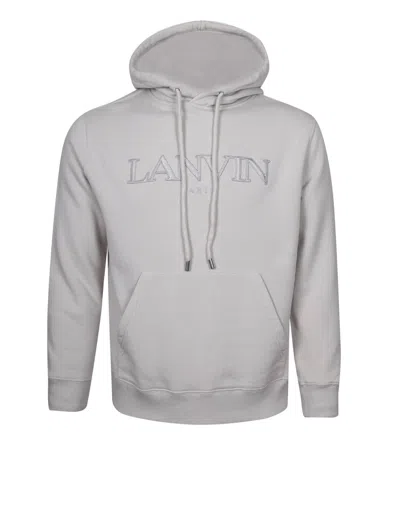 Lanvin Logo Regular Fit Jersey Hoodie In Grey