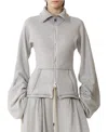 Lanvin Cotton Gathered-cuff Jacket In Gray